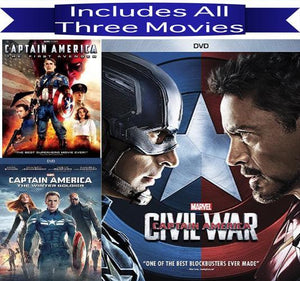 Captain America DVD Trilogy 1-3 Movie Collection Marvel Comics DVDs & Blu-ray Discs > DVDs