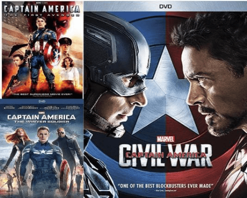 Captain America DVD Trilogy 1-3 Movie Collection