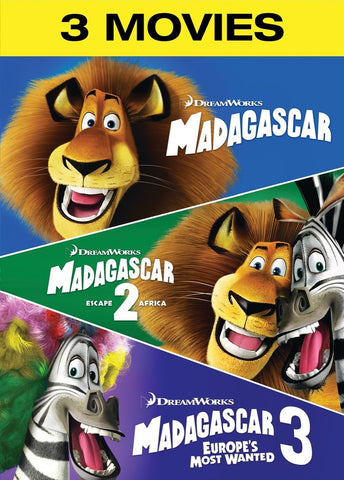 Madagascar 3 Movie DVD Set Includes All 3 Movies Universal Studios DVDs & Blu-ray Discs > DVDs > Box Sets