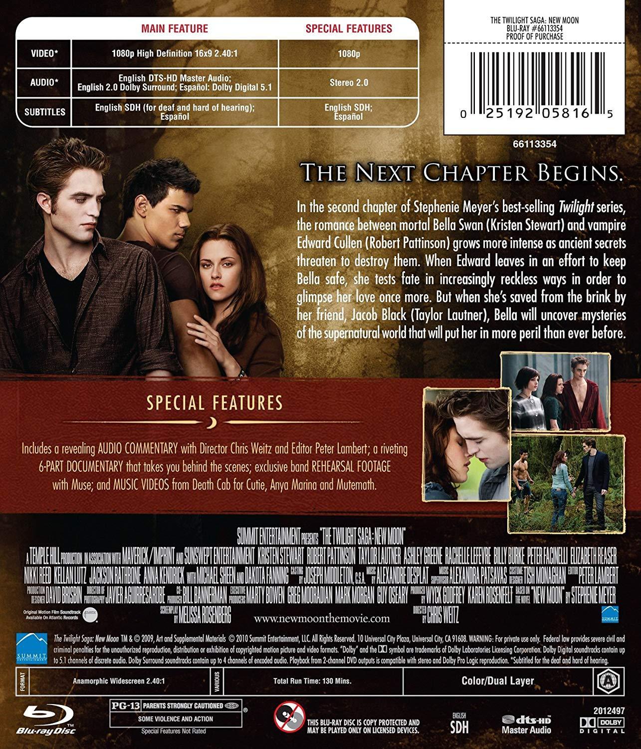 The Twilight Saga: New Moon on Blu-Ray Blaze DVDs DVDs & Blu-ray Discs > Blu-ray Discs