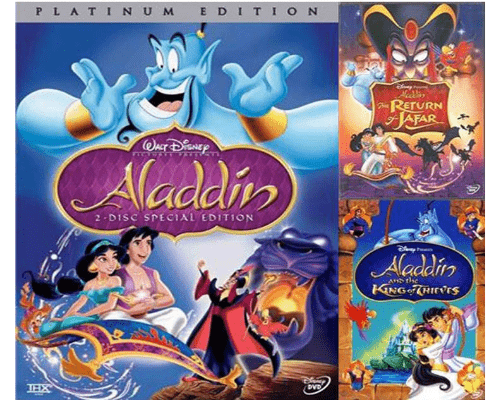 Walt Disney's Aladdin Trilogy DVD Set 3 Movie Collection Walt Disney DVDs & Blu-ray Discs > DVDs