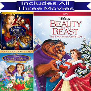 Walt Disney's Beauty & The Beast DVD Set 3 Movie Collection Walt Disney DVDs & Blu-ray Discs > DVDs