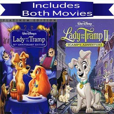Walt Disney's Lady and the Tramp 1&2 DVD Set 2 Movie Collection