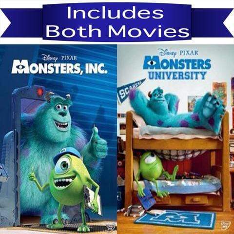 Walt Disney's Monsters Inc. & Monsters University DVD Set 2 Movie Collection Walt Disney DVDs & Blu-ray Discs > DVDs