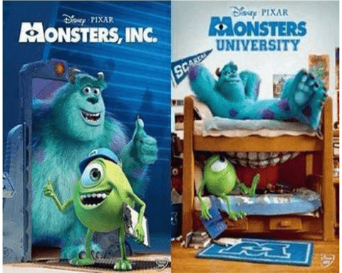 Walt Disney's Monsters Inc. & Monsters University DVD Set 2 Movie Collection