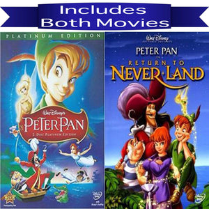 Walt Disney's Peter Pan 1&2 DVD Set 2 Movie Collection Walt Disney DVDs & Blu-ray Discs > DVDs