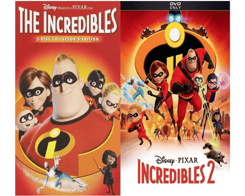 Walt Disney's The Incredibles 1&2 DVD Set 2 Movie Collection