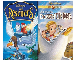 Walt Disney's The Rescuers & The Rescuers Down Under DVD Set 2 Movie Collection